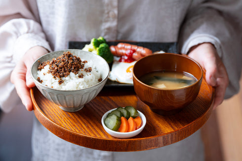 トビウオとゴマのソフトふりかけ「あごごま」の朝ご飯