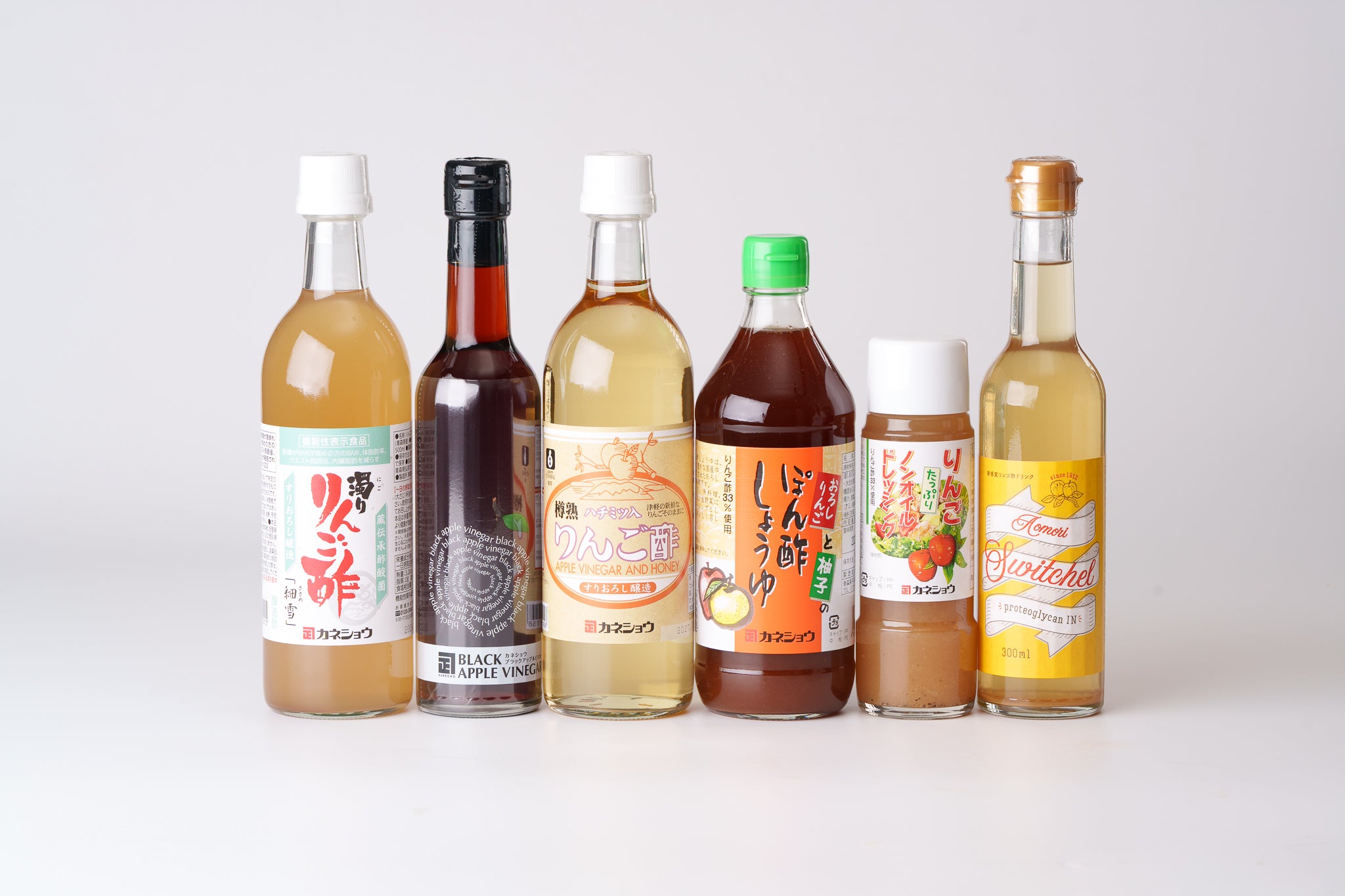 津軽の完熟りんごを100％使用したカネショウのりんご酢・りんご調味料